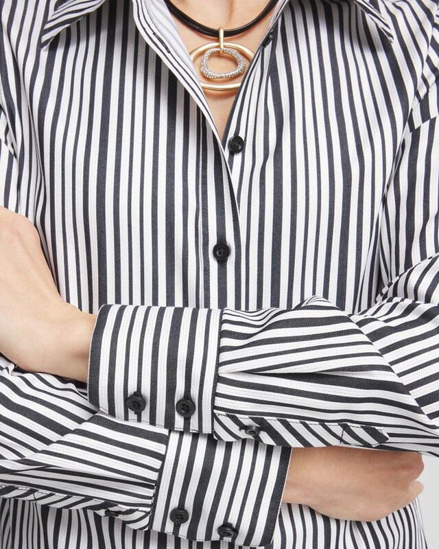 No Iron Shimmer Stripes Shirt - image 4